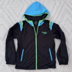 Dude Perfect Black and Blue Hooded Wind Breaker